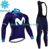 Conjunto Maillot + Culotte largo con tirantes Invierno Termico Movistar 2023